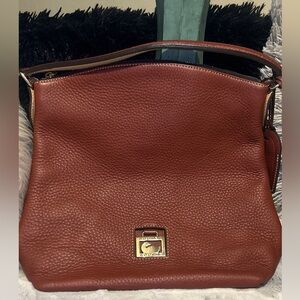 Dooney & Bourke Rich Brown Pebbled Leather Shoulder Bag
